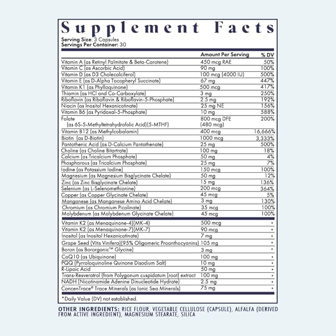 FullWell Women's Multivitamin - Daily Multivitamin for Reproductive Health - Supports Future Fertility Hormone Balance &amp Overall Wellness - Antioxidant Blend - CoQ10 &amp PQQ - 90 Count (30 Serv