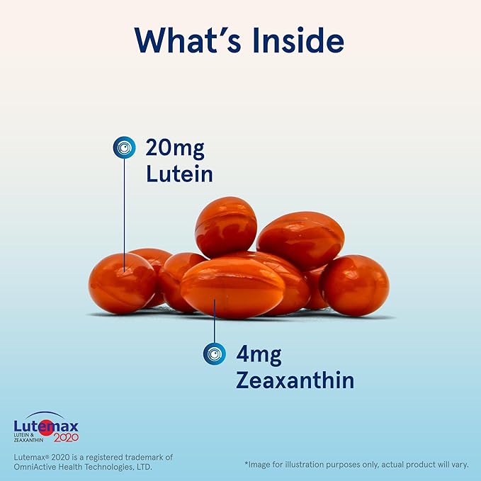 Jarrow Formulas Lutein 20 mg - 120 Softgels - Clinically Documented Eye Health &amp Support - With Zeaxanthin - 120 Servings