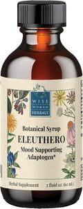 Wise Woman Herbals Eleuthero Botanical Syrup (formerly Solid Extract) 4:1 Alcohol-Free Adrenal &amp Stress Support Energy Stamina Mental Endurance Supports Balanced Mood &amp Immunity 2 Fl Oz