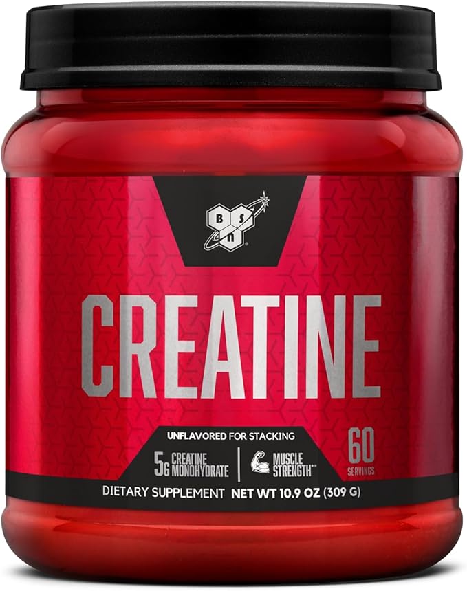 BSN Micronized Creatine Monohydrate Powder Unflavored Creatine Powder Micronized Supports Muscle Building Supports Muscle Strength Gym Supplement 5g per Serving 5000mg per Servings 60 Servings