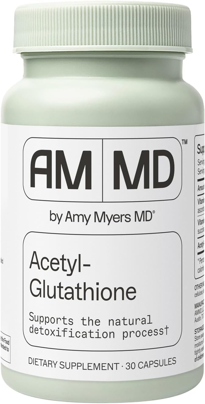 Amy Myers MD Glutathione Supplement - Healthy Cellular Absorption Natural Detox &amp Immune System Support - Acetyl-Glutathione Nutritional &amp Immune System Care - Gluten-Free &amp Non-Dairy - 3