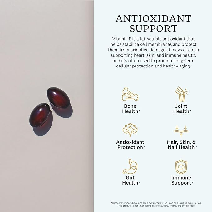 VTC VitaTradingCo. Vitamin E + Mixed Tocopherols | 400 IU Vitamin E | with Selenium &amp D-Alpha | Powerful Antioxidant | Skin Heart &amp Immune Support | 100 Softgels