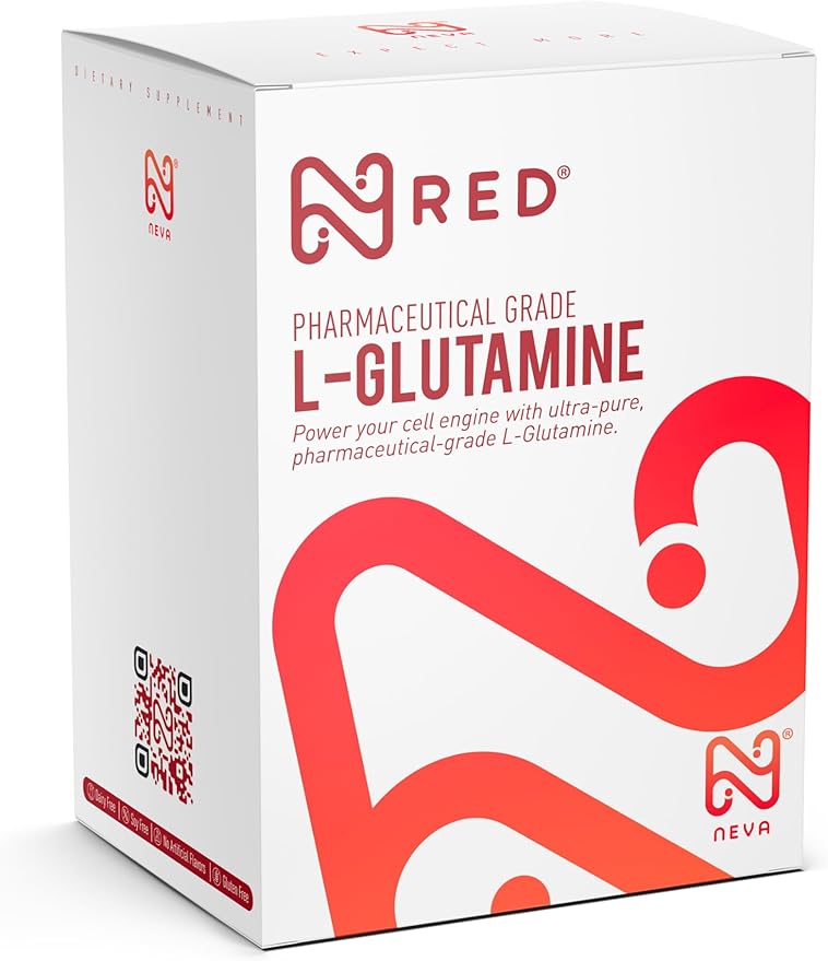 Neva RED Pharmaceutical Grade L-Glutamine Powder 5g Stick Packs 30 Servings