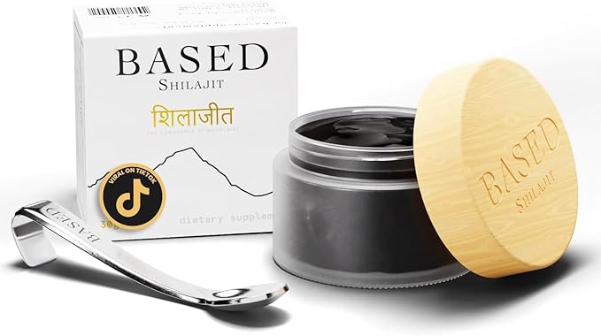 Based Shilajit | Pure Shilajit Resin with Max Potency Energy &amp Immune Support for Men and Women | Rich in Fulvic Acid and 85+ Trace Minerals 60 Servings