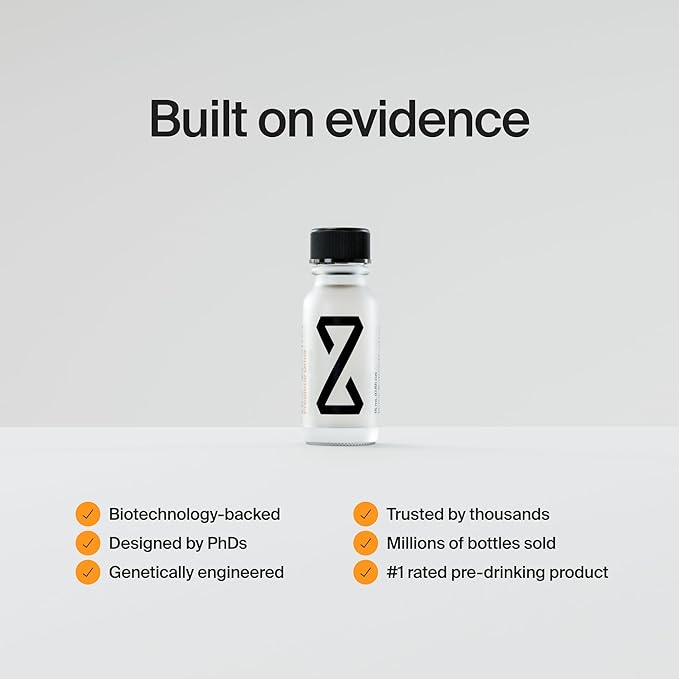 ZBiotics — Feel Better After Drinking Wake Up Refreshed Science-Backed Patented Probiotic for Easier Mornings Travel-Friendly 3-Pack of 0.47 Fl Oz Bottles