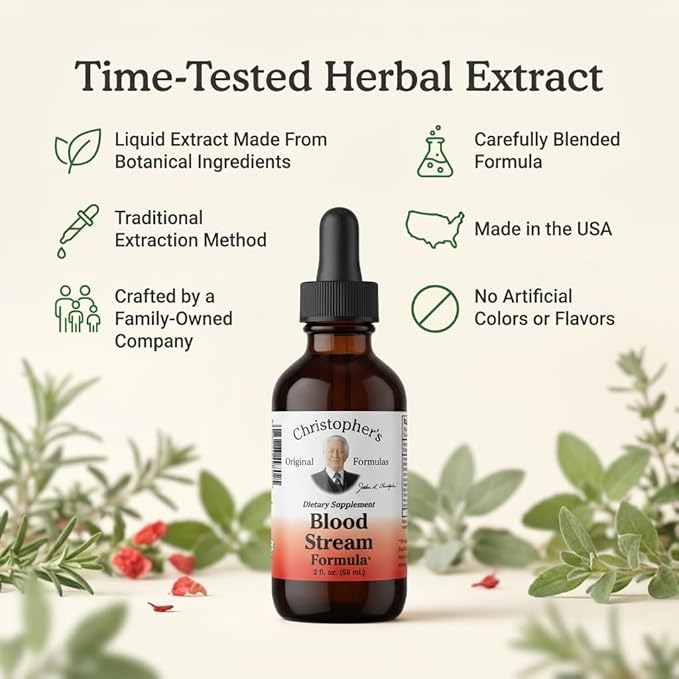 Christopher's Original Formulas Blood Stream Formula 2 oz Glycerine Extract - Natural Herbal Blend - Pack of 2