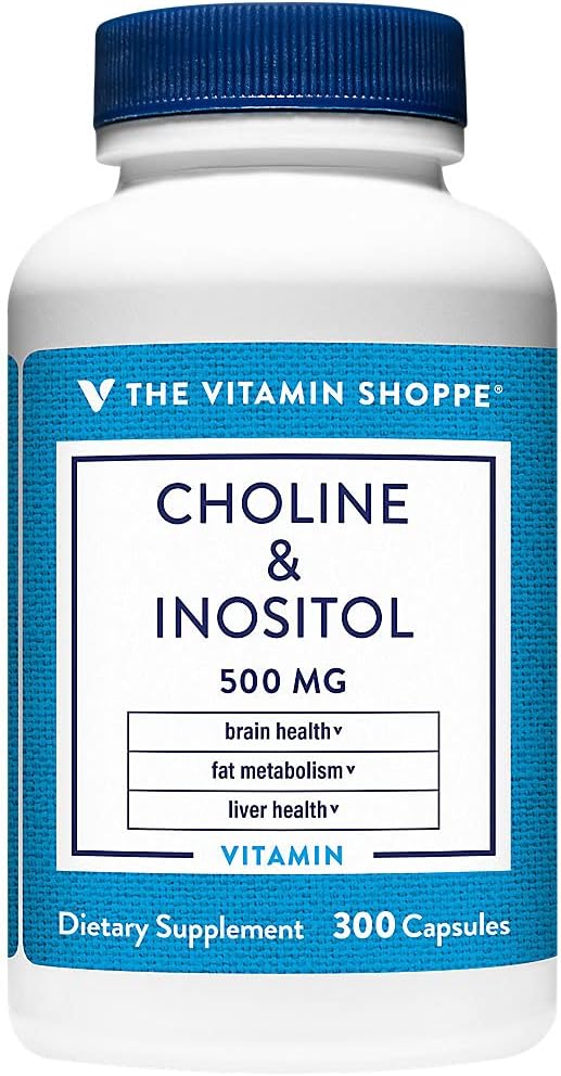 The Vitamin Shoppe Choline Inositol 500MG Once Daily Supplement (300 Capsules)