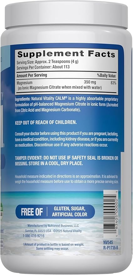 Natural Vitality Natural Magnesium Calm (2 Bottles of 16 Ounce)