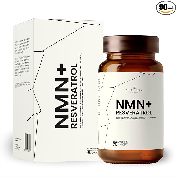 Premium NMN Supplement with Resveratrol – High Potency NAD+ Support Formula – &gt99.7% Purity – Third-Party Tested – Made in USA – 500mg Nicotinamide + 100mg Resveratrol – 90 Capsules