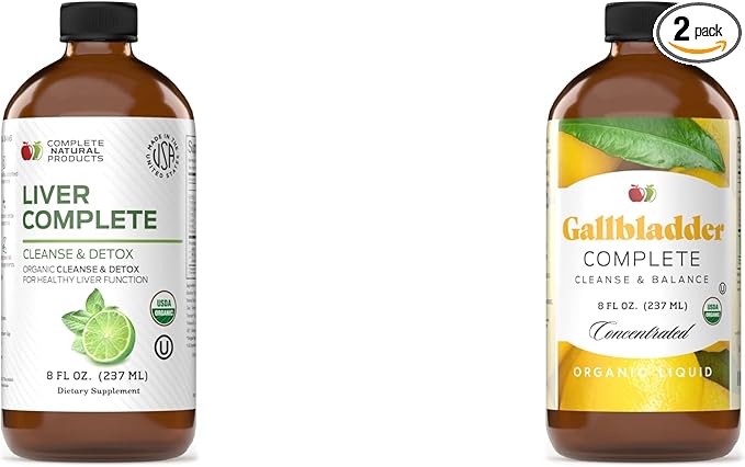 Complete Natural Products Liver Complete 8oz &amp Gallbladder Complete Cleanse and Balance 8oz Bundle