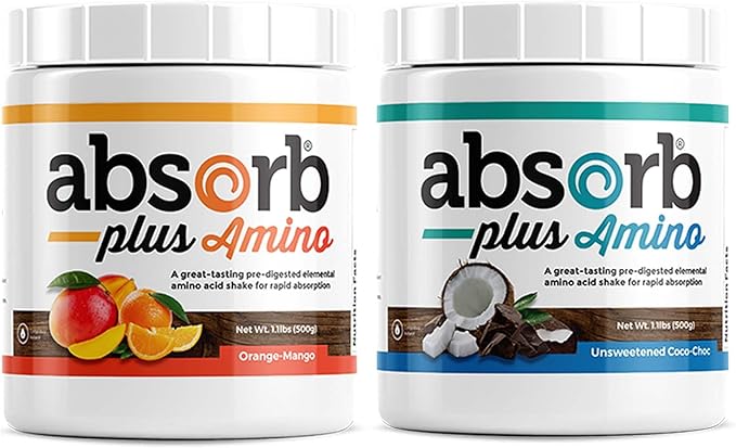Amino – Nutritional Supplement Nutritional Support Non-GMO Gluten Free Elemental Free-Form Amino Acid Formula (1.1 lbs Orange-Mango)
