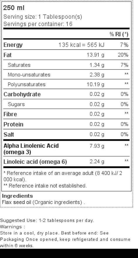 BIONA Organic Linseed Oil 250 ML