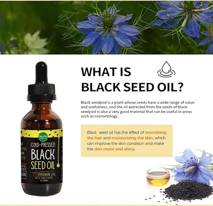 Black Seed Oil | 3 Times Thymoquinone | Cold-Pressed | Nigella Sativa - Turkish | Super Antioxidant to Support Immunity Joints Digestion Hair Skin &amp Nails | Glass Bottle | 2 oz