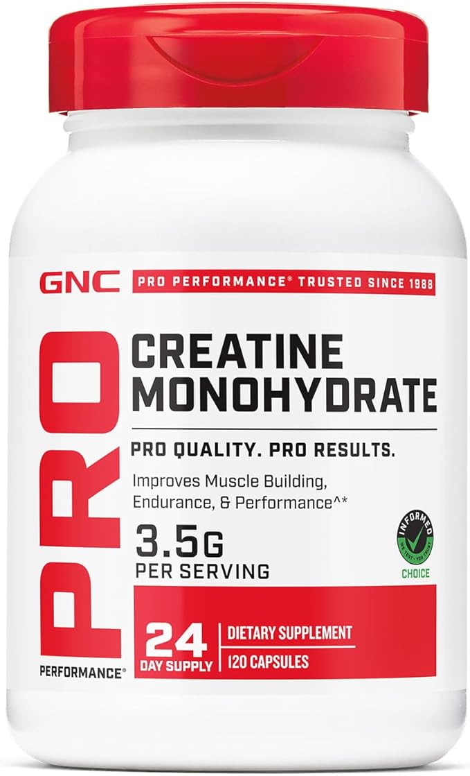 GNC Pro Performance Creatine Monohydrate Improves Muscle Building Endurance Performance 3.5g 120 Capsules