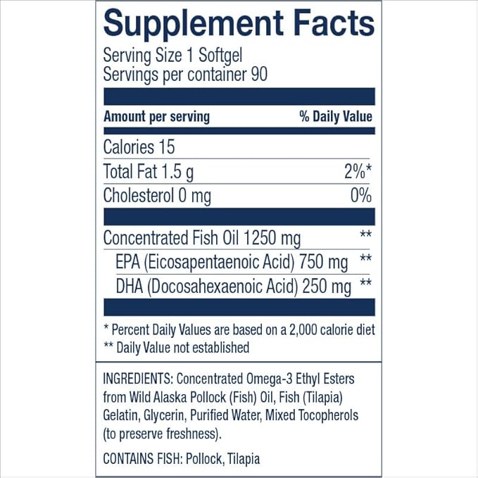 Wiley's Finest Wild Alaskan Fish Oil Peak EPA - Triple Strength Peak EPA &amp DHA Supplement - 1000mg Fish Oil - Omega-3s for Joint Health Support - 90 Softgels (90 Servings)