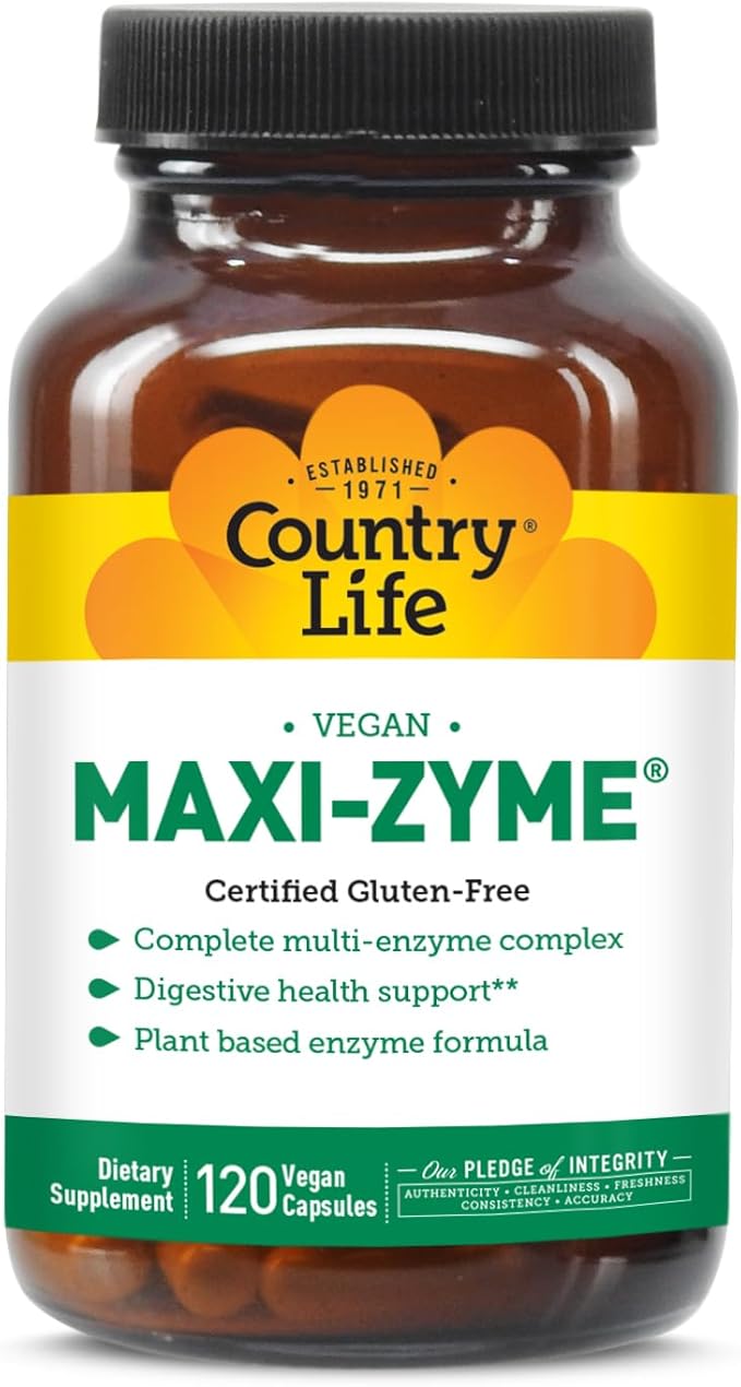 Country Life - Maxi-Zyme Digestive Enzyme Complex - 120 Vegetarian Capsules