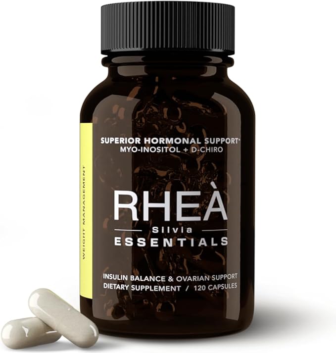 RHEASILVIA Rhea Myo-Inositol &amp D-Chiro Inositol Supplement for Women | 40:1 Ratio with Myoinositol Folate &amp Magnesium | Hormone &amp Metabolic Support | 120 Vegan Capsules | 30 Servings