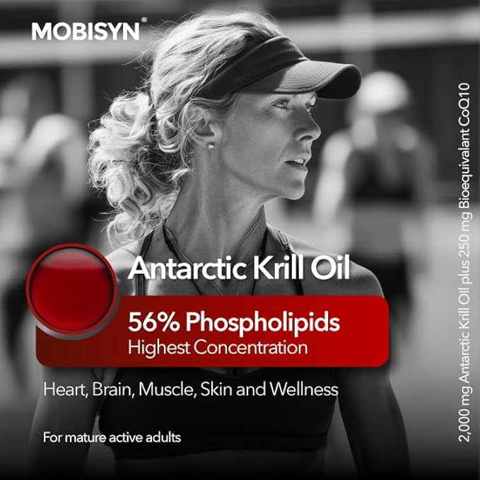 Omega 3 with CoQ10 Antarctic Krill Oil 1000mg &amp 125 mg CoQ10 per softgel SustainableTraceableHighest Concentration 56% Phospholipids Astaxanthin Supports Heart Health No Fish Oil 60 Softge
