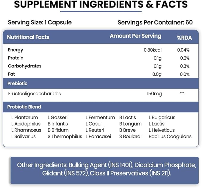 HIMALAYAN ORGANICS Organics Probiotics Supplement 50 Billion CFU 150mg with Prebiotics | 10X Better Digestion Gut Health and Immunity Support | Non-GMO Gluten-Free - 60 Vegetarian Capsules