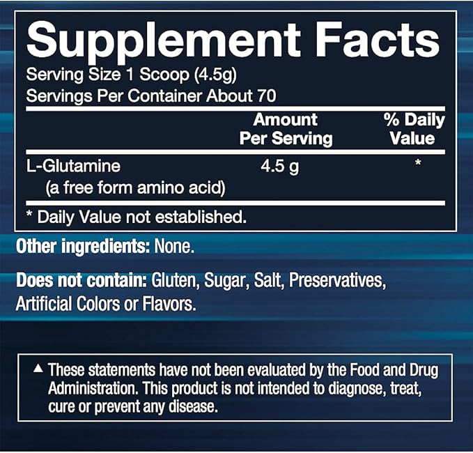 BodyTech Glutamine Powder - Supports Muscle Recovery Immune Health &amp Exercise Performance - Unflavored (11.12 oz 70 Servings)