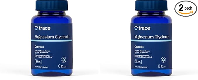 Trace Minerals Magnesium Glycinate - Gentle Magnesium Glycinate Supplement for Healthy Sleep &amp Relaxation Support - Healthy Mind &amp Energy - Vegan - Gluten-Free - 90 Count (90 Servings) (Pack o