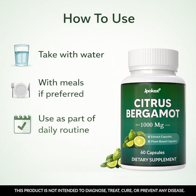 Citrus Bergamot | Citrus Bergamot 1000mg | 1000mg Per Serving | Supplement for Men &amp Women | (Pack 5)