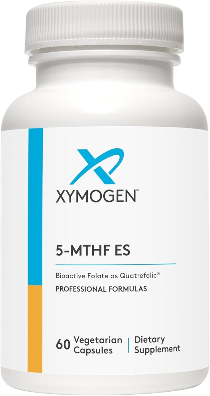 XYMOGEN 5-MTHF ES - Supports Cardiovascular Neurological &amp Prenatal Health - 17000 mcg of Bioactive Folate - Highly Absorbable - Vegan Gluten-Free &amp Non-GMO - 60 Capsules