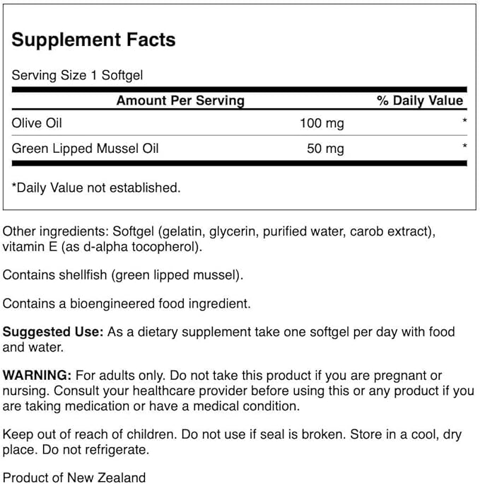 Swanson New Zealand Green Lipped Mussel Oil 30 Sgels