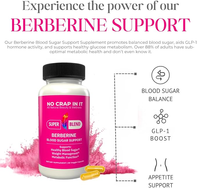 No Crap In It Berberine Supplement with Ceylon Cinnamon &amp Fenugreek – Metabolic Support Appetite Control &amp Healthy Weight Management Capsules – Made in USA