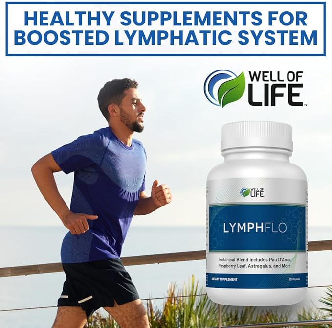 LymphFlo: Herbal Support for Detox Immunity &amp Well-Being. Formulated with PAU d’Arco Cleavers &amp Red Peony Root in 1100mg 180 V-Capsules to Optimize Lymphatic Function Enhance Vitality