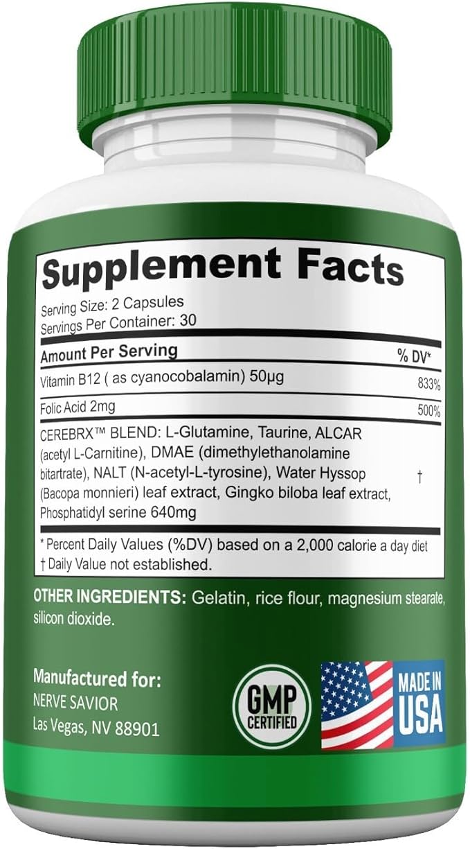 Nerve Savior Capsules Max Strength NerveSavior for Nerve Health (2 Pack)