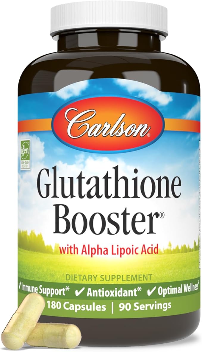 Carlson - Glutathione Booster Alpha Lipoic Acid Immune Support &amp Optimal Wellness Antioxidant 180 Capsules