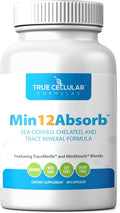 True Cellular Formulas MIN12Absorb™ Essential &amp Trace Mineral Complex | Soy-Free Non-GMO Vegan 30-Day Supply - Enhanced Absorption for Cellular Health and Daily Vitality