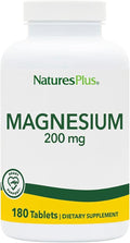 NaturesPlus Magnesium - 200 mg 180 Tablets - Vegetarian Gluten Free - 180 Servings