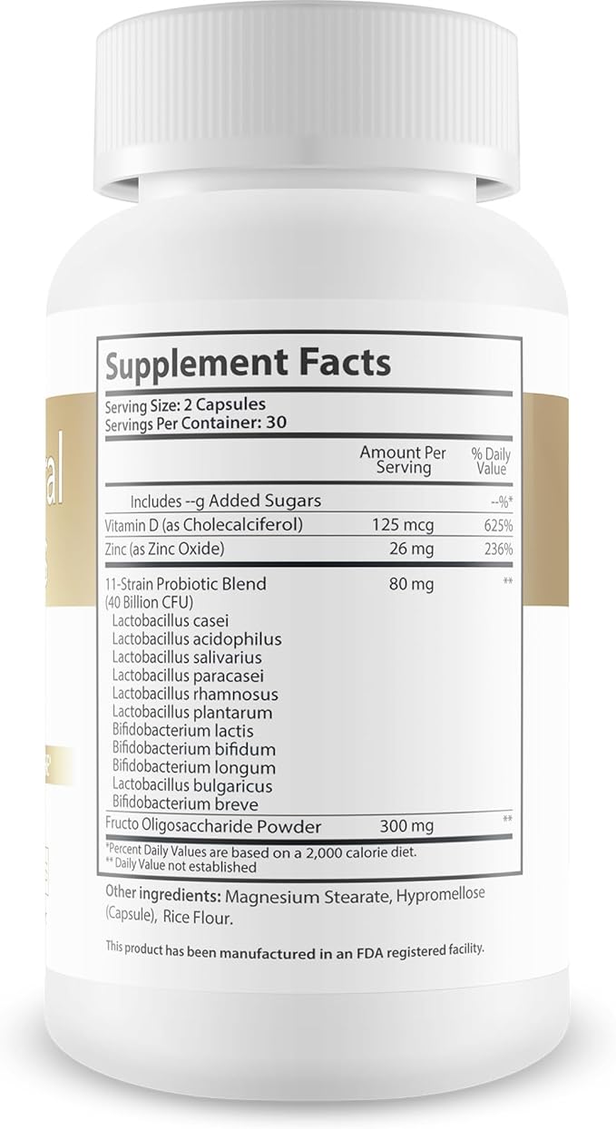 Gold Oral Biotics Pro - Our Best Oral Health Probiotics and Prebiotics - Advanced Oral Probiotics for Mouth Bad Breath - 11 Strain 40 Billion CFU Probiotic Capsules - Tooth and Gum Dental Probiotic