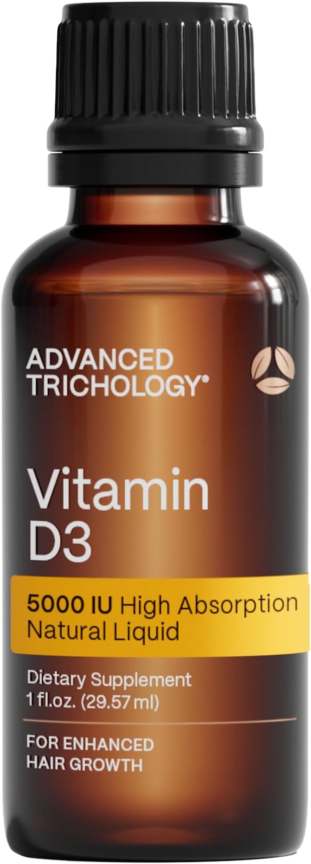 Advanced Trichology Vegetarian Liquid Vitamin D3-5000 iu High Absorption - 1000 iu per Drop - 6 Month Supply - Gluten Free 365 VIT D - 1 Fluid Ounce (Pack of 1)