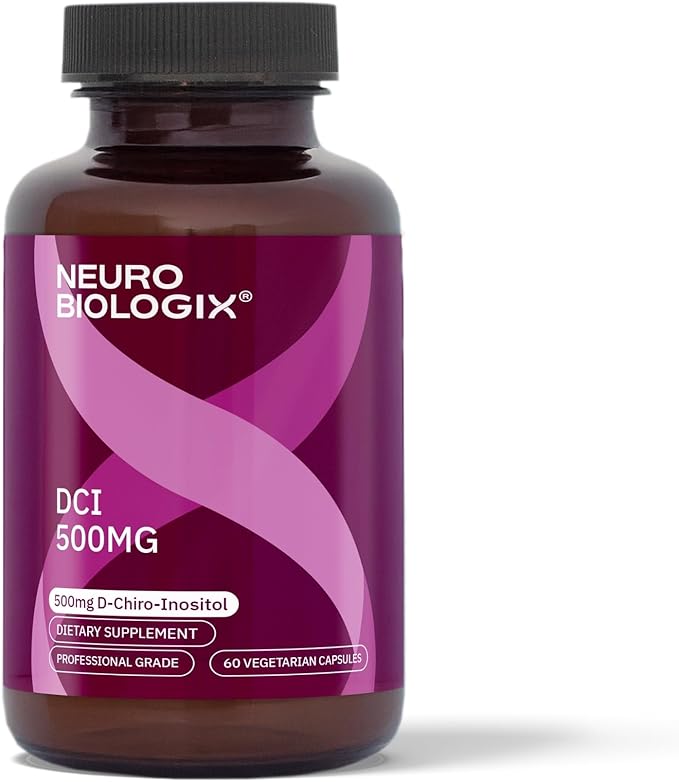 Neurobiologix D-Chiro Inositol 500 MG High-Potency Inositol Supplement Energy &amp Hormone Balance for Women &amp Men Supports Metabolic Function Dairy &amp Gluten Free Non GMO 60 Vegetable C