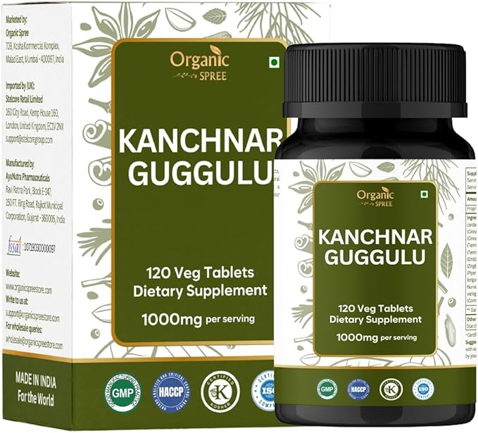 Kanchnar Guggulu 120 Tablets - Supports Detox and Lymphatic Health* - Ayurvedic Formulation - Certified and Vegetarian