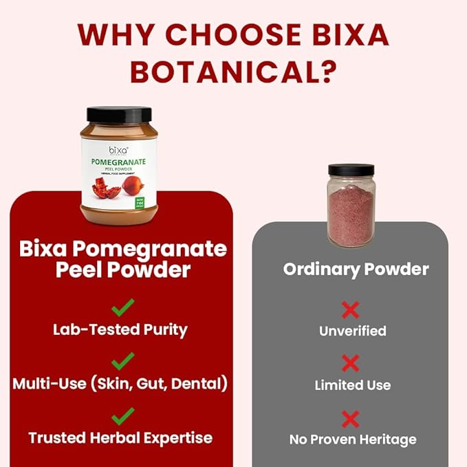 bixa BOTANICAL Pomegranate Peel Powder | Herbal Tea Skincare &amp DIY Beauty | Punica Granatum Ayurvedic Herbal Supplement | Gluten Free Non-GMO Steam Treated Vegan 100% Pure | 200g / 7oz