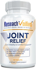 Research Verified Joint Support - Glucosamine MSM Turmeric Boswellia BioPerine - Vegan - 90 Capsules - 1 Month Supply