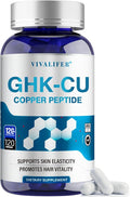 GHK-Cu Copper Peptide Supplement 120 Vegan Capsules High Potency Promotes Skin Repair Radiant Skin Elasticity Anti-Aging &amp Hair Growth Support