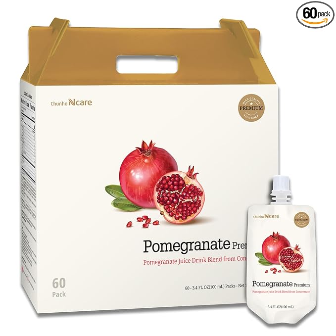 Chunho Food Sweet &amp Sour Pomegranate Premium Juice Drink Natural Turkish Pomegranate No Preservatives 60 x 80 ml Sachets