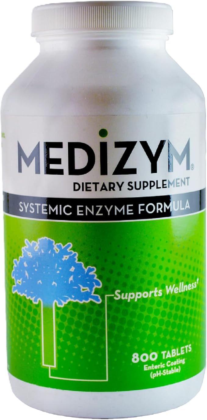 Naturally Vitamins Medizym Systemic Enzyme 800 Tablets Yellowish Green/Tan