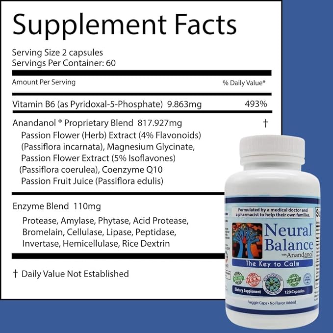NEURAL BALANCE Anandanol with Proprietary Digestive Enzyme Blend (Capsules 1 Pack)
