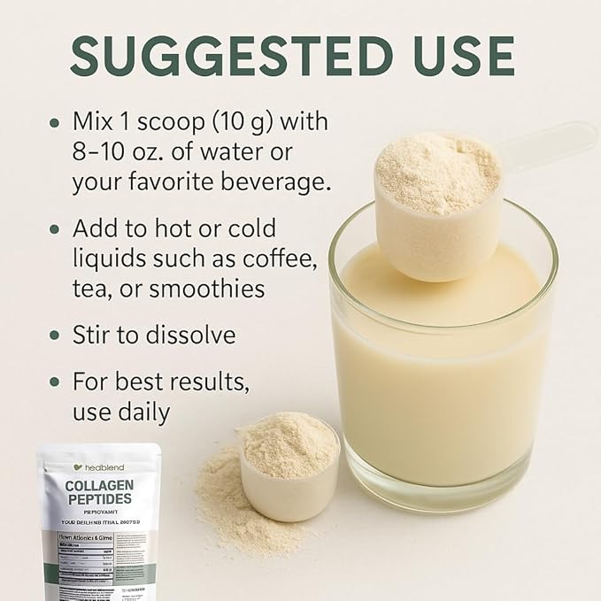 Bovine Collagen Powder Hydrolyzed Multi Collagen Peptides Powder Supplement: for Collagen Protein Coffee and Healthy Hair Skin Nails - 45 Servings (3)