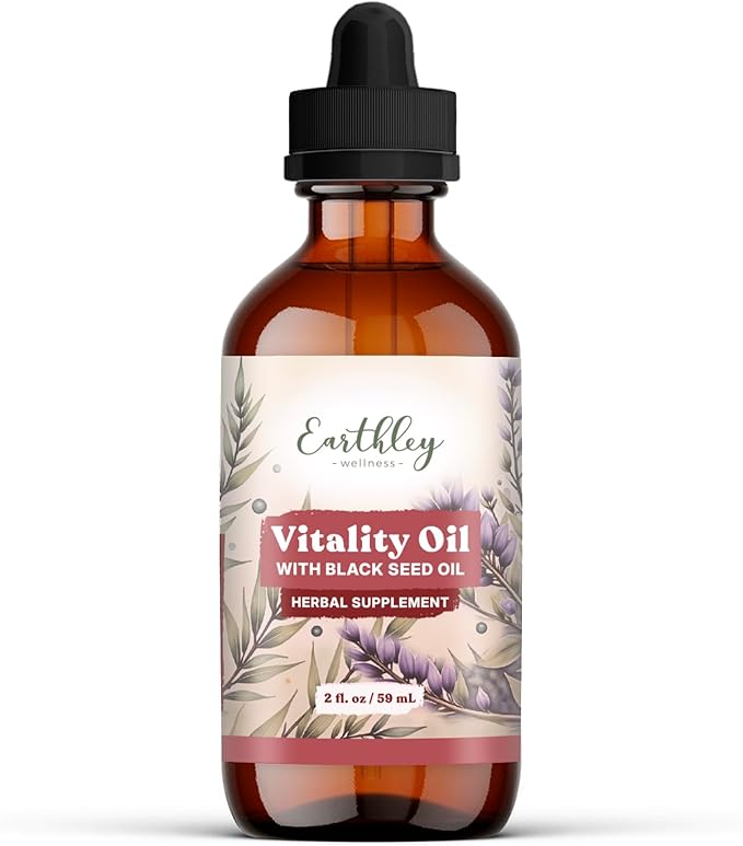 Earthley Wellness Vitality Oil Liver Immune and Gut Health Support Helps Elimate Toxins and Supports Liver Health Zero Flavors Colors Zero Added Sugars Allergens (2oz)