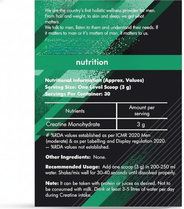 Creatine Monohydrate Performance Booster|Provides Energy Support for WorkoutHelps in Muscle Repair&ampRecoveryImproveslean Muscle Mass|100% Vegan|Pack of 33 Servings|100 GramsPowder.
