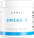Kaged Omega 3 Softgels | Unflavored | Fish Oil Supplement | 3000mg Omega 3 Fatty Acid with EPA &amp DHA | Ultra-Pure No Fish Burps | Supplements for Men &amp Women | 30 Servings