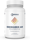 Renue By Science Energizer AM | Liposomal Resveratrol Hesperidin &amp Green Tea Supplement | 60 Capsules with Trans Resveratrol (65mg) Hesperidin (150mg) Green Tea Extract (35mg) - Non-GMO | Made in