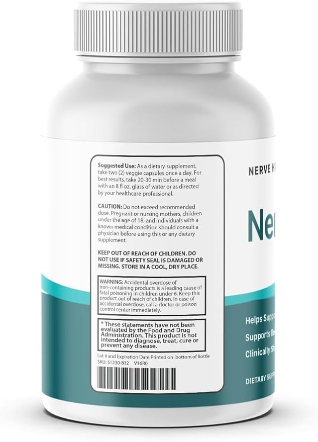 Nervital for Nerve Health Support - Nervital Brain Health Dietary Supplement - Nervital Support Boost Brain Function - 60 Count (3-Bottles)